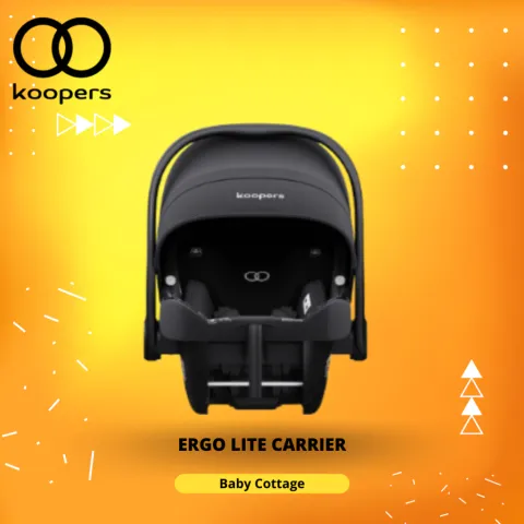 Gambar promosi Koopers Ergo Lite hitam dengan pemegang dan kanopi daripada penyenaraian Tiny Cottage.